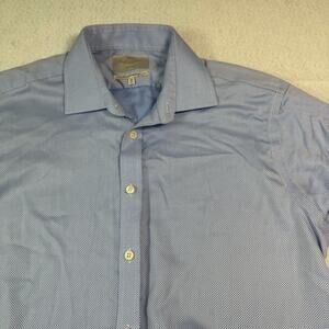 Hawes & Curtis Button Down Shirt Mens 16 34 St James Slim Fit French Cuff